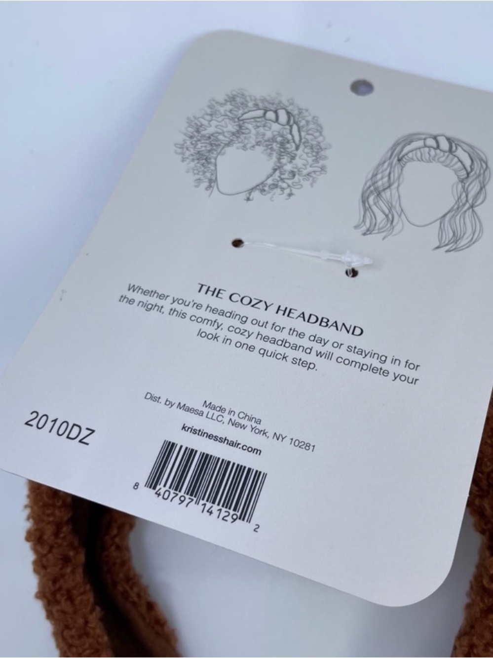 The Cozy Textured Knot Headband - Kristin Ess Rust Brown - Picture 7 of 8